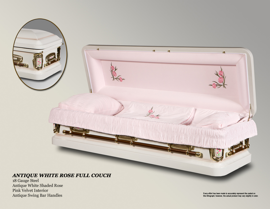 Anitque White Rose Full Couch